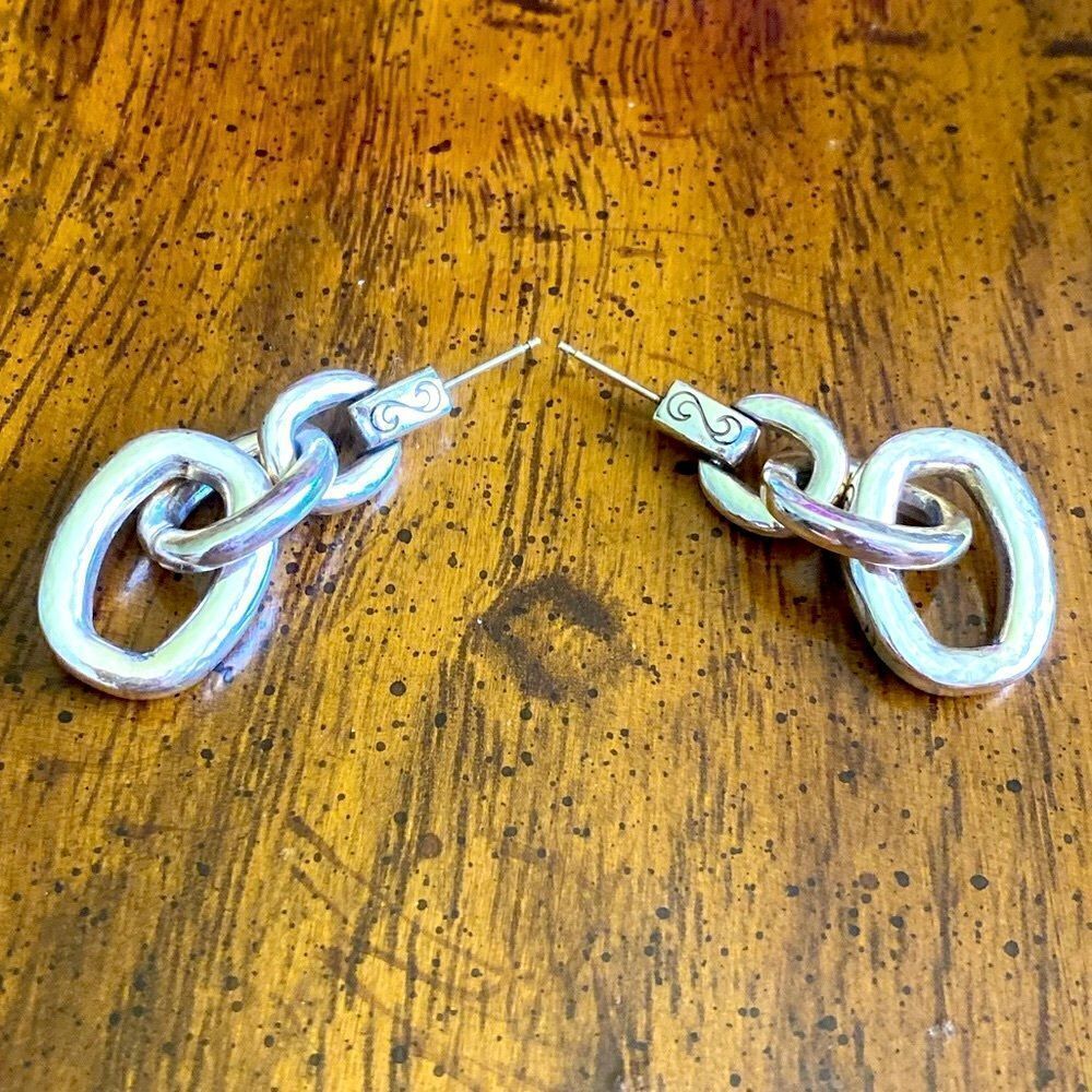 Authentic Brighton Oval Linksilver Dangle Earring… - image 4